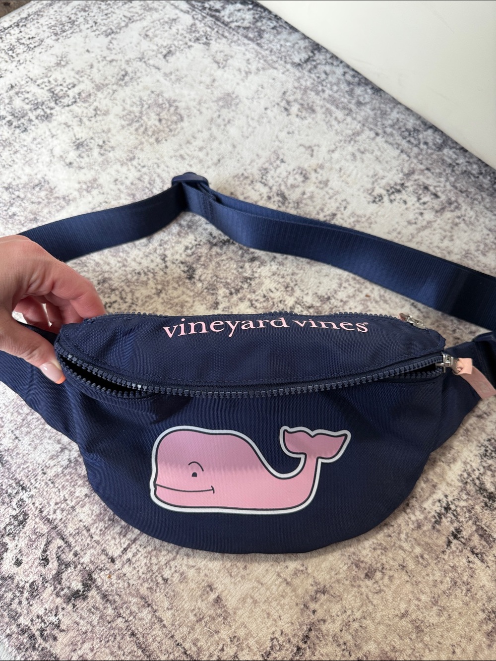 Vineyard Vines X Target Navy with Pink Whale Belt Bag